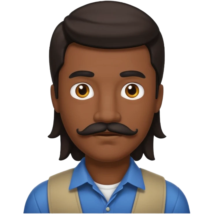White man with dark mullet and mustache emoji