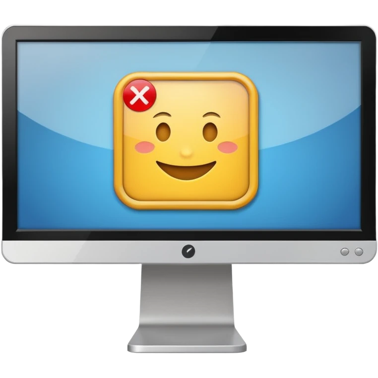 computer monitor with a check mark emoji
