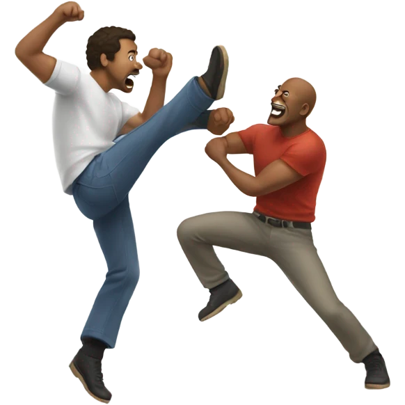 a guy round house kicking another guy emoji