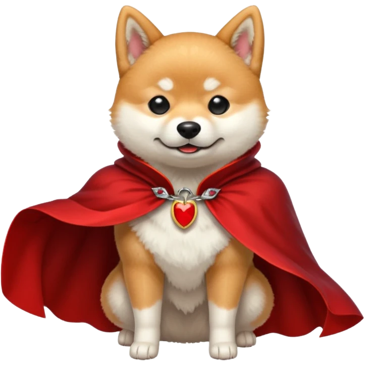 Shiba Dog in red dracular collar cloak emoji