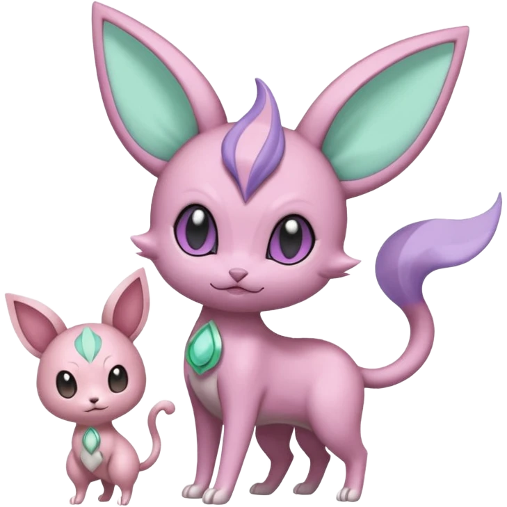 Espeon-Meloetta-Mew-Minccino-Delcatty-fusion emoji