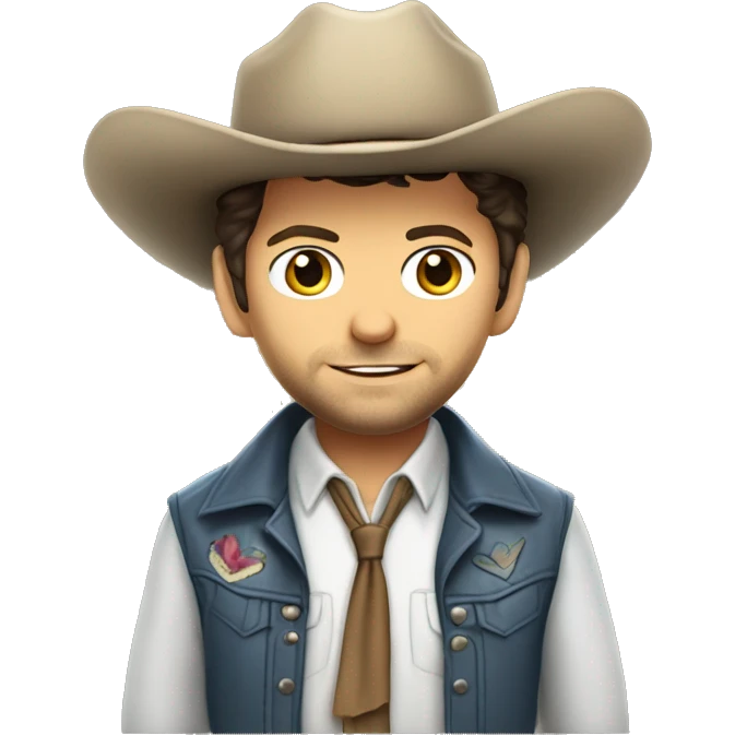 misha collins or also known as castiel, with the most gayest looking shit and cowboy hat emoji