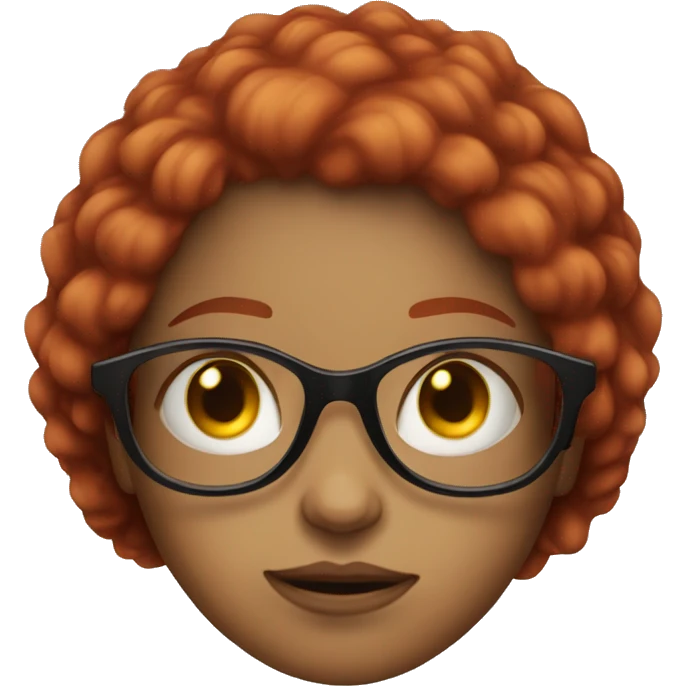 Girl with red hair glasses haze eyes emoji
