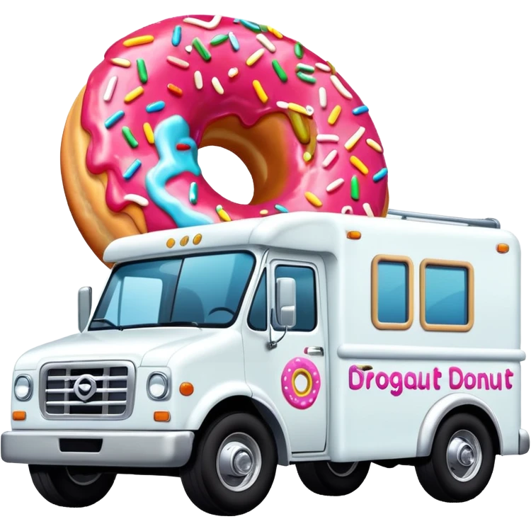 big donut truck with donut decals, frosting decals and sprinkle decals emoji