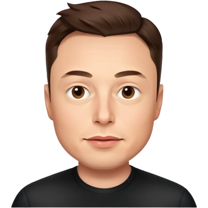 Generate face in realistic style Elon Musk emoji