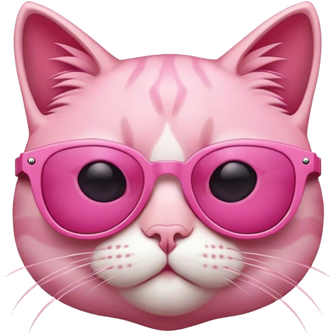 Pink Cat with sunglasses emoji