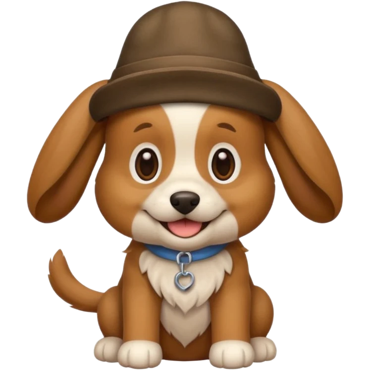puppy dog with hat  emoji