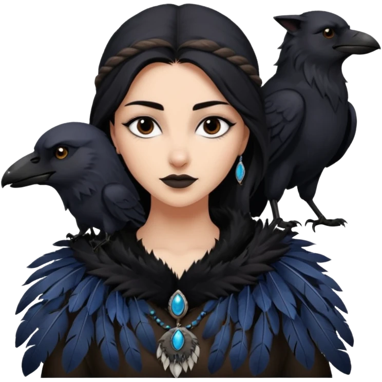 Black aly is the wife of cregan stark and looks like Hande Erçel. She had a raven and a wolf around her  emoji