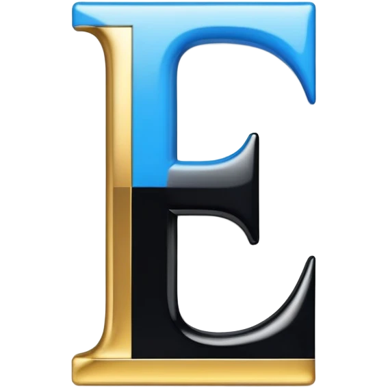 Bold Black-Blue-White-Gold Font Letter “I” emoji