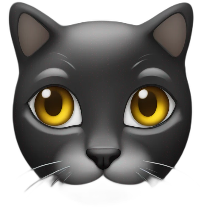Chat noire et blanc avec 3 noires sur le nez emoji
