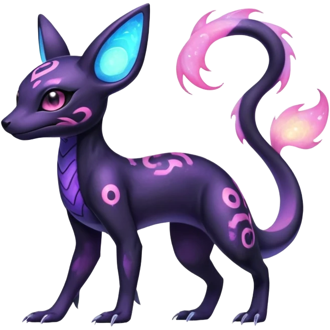 Pastel Nebulae Exotic Salandit-Umbreon-Fakémon-hybrid-creature (full body)  emoji