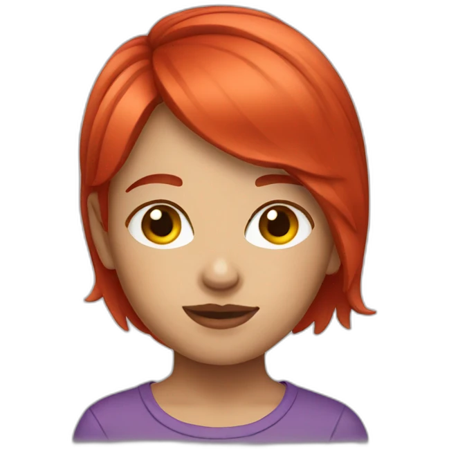 red short hair girl emoji