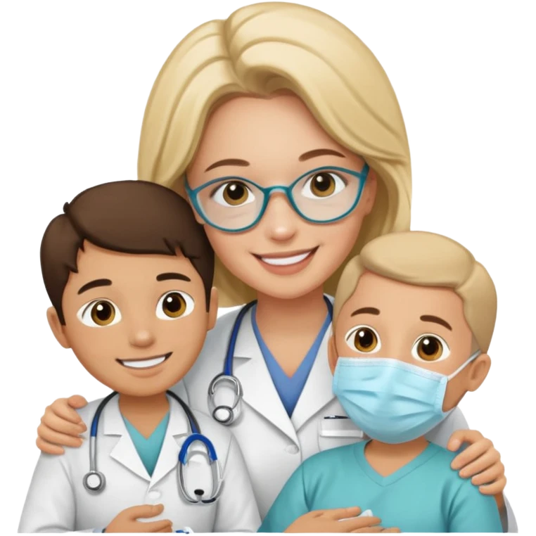 pedagoga hospitalar atendendo uma criança no hospital  emoji