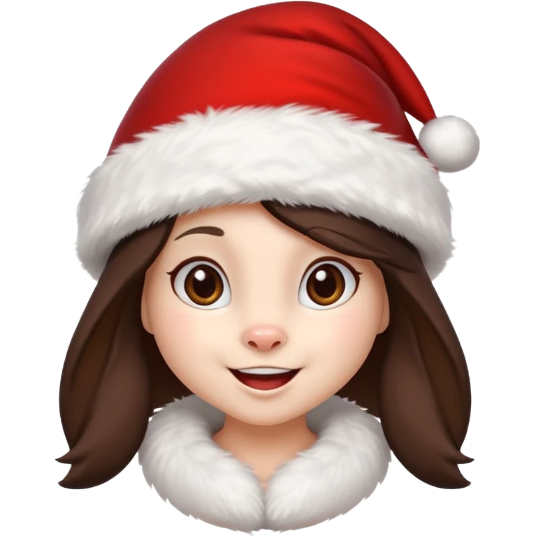 Brunette rabbit christmas emoji