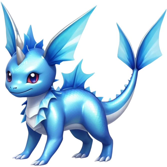 Shiny iridescent Vaporeon-Latios-fakemon-hybrid emoji