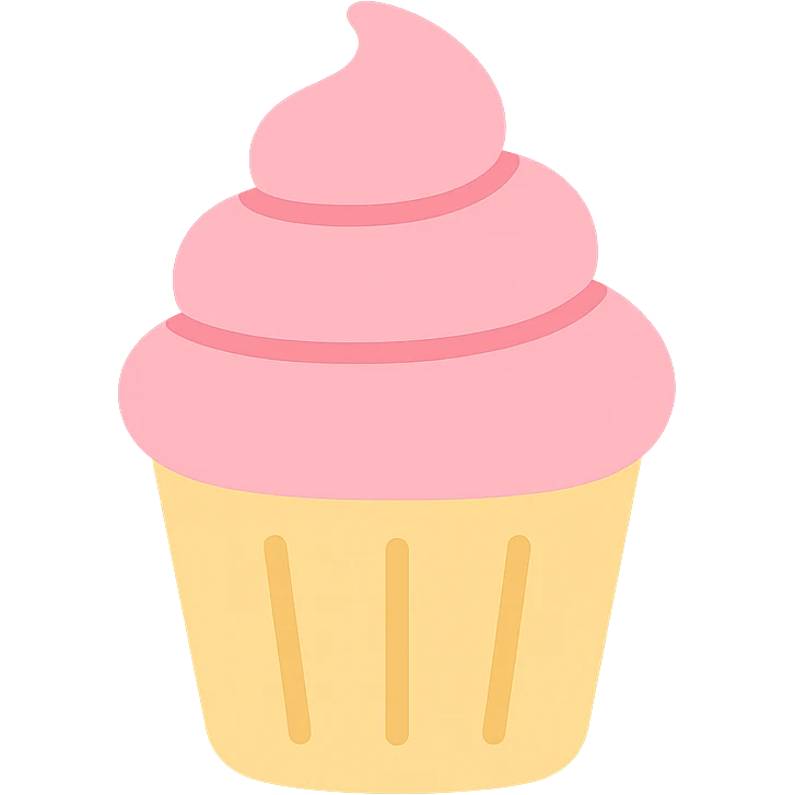 cupcake with pink icing icon emoji