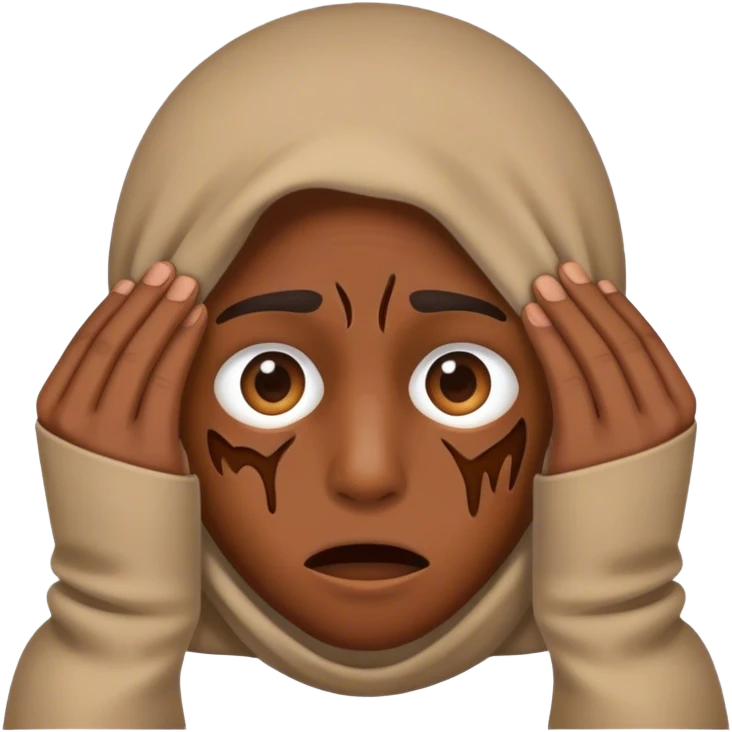 person that is covering their face because they are scared that they will be hit emoji