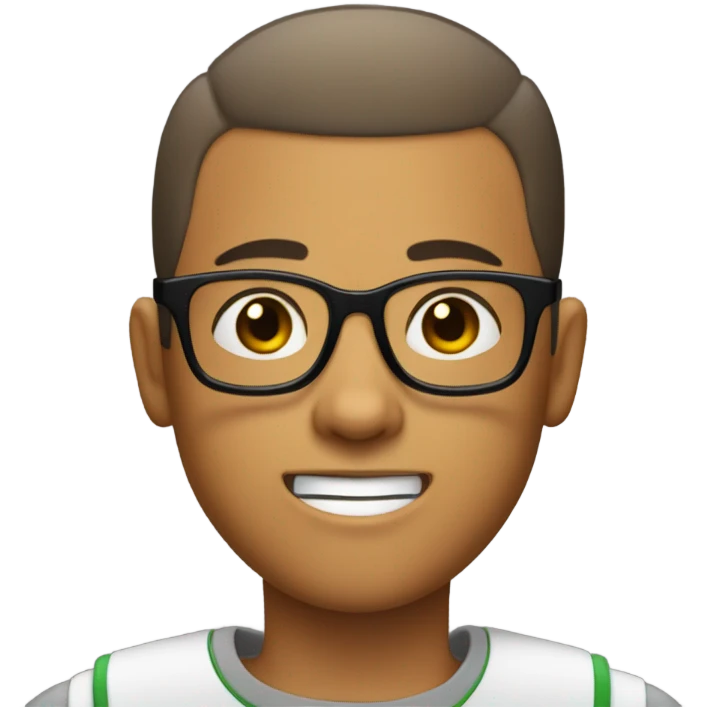 Buzz cut boy with goatee and glasses emoji