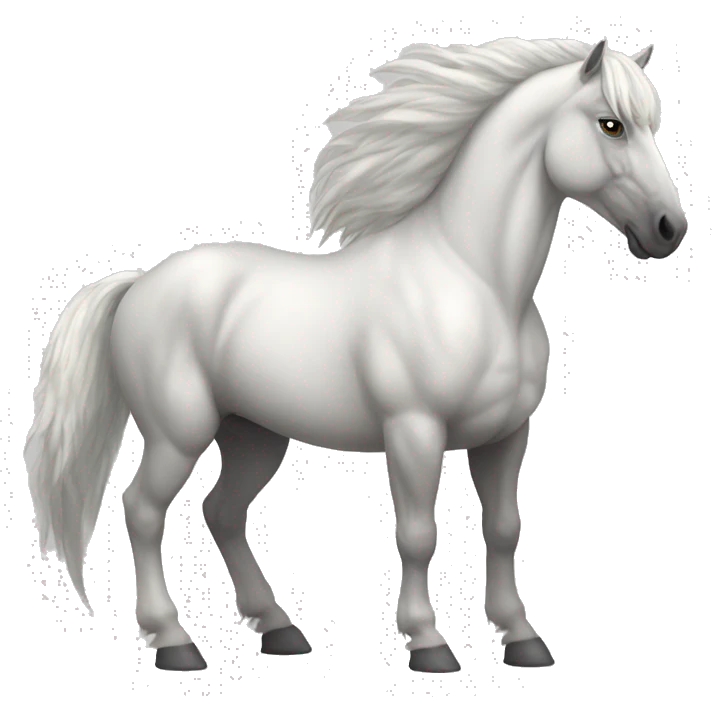 a white strong muscle pegasus stallion with a very short mane emoji