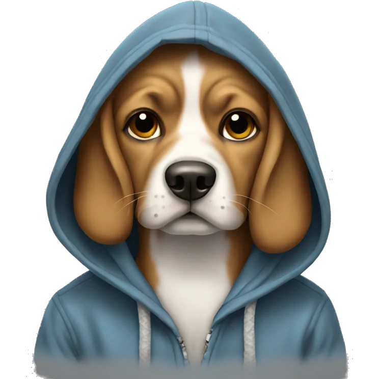 Dog wearing a hoodie emoji
