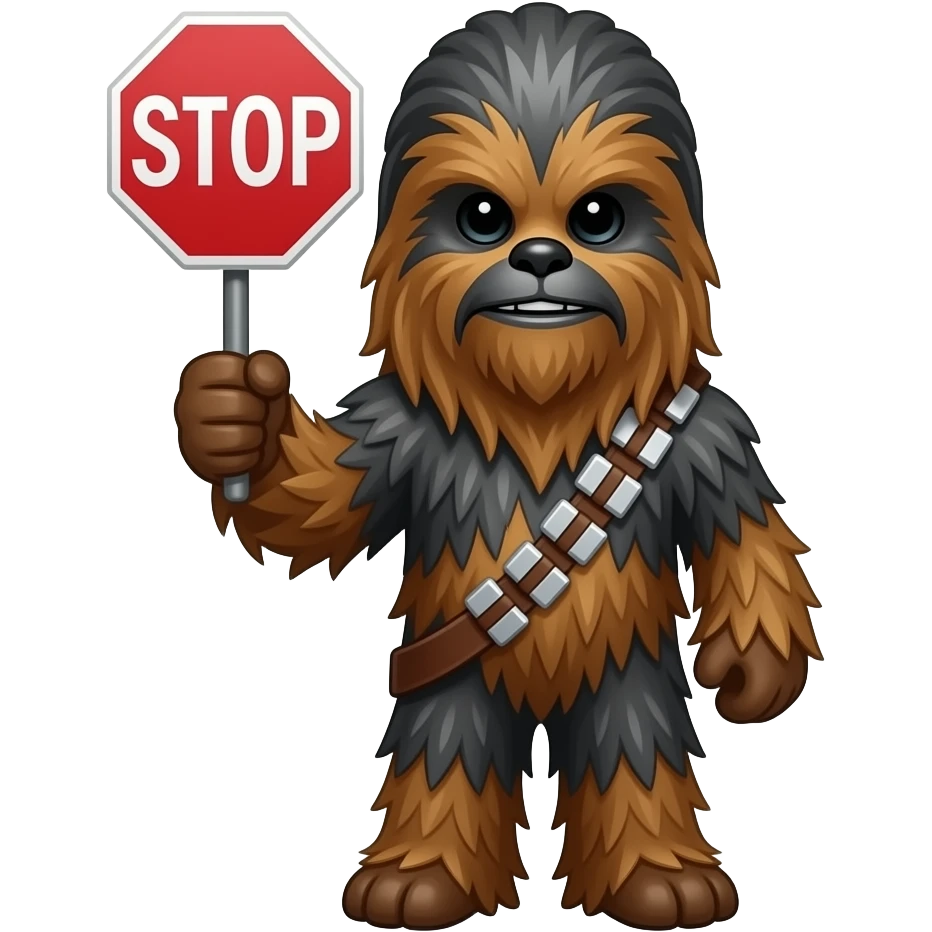 chewbacca holding stop sign emoji