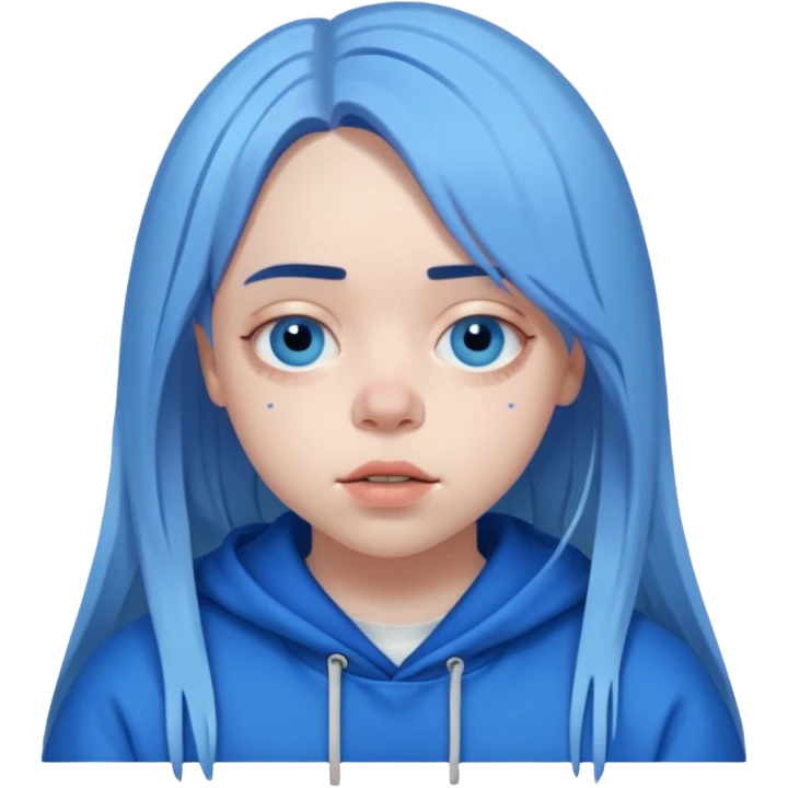 A blue Blohsh Billie eilish emoji
