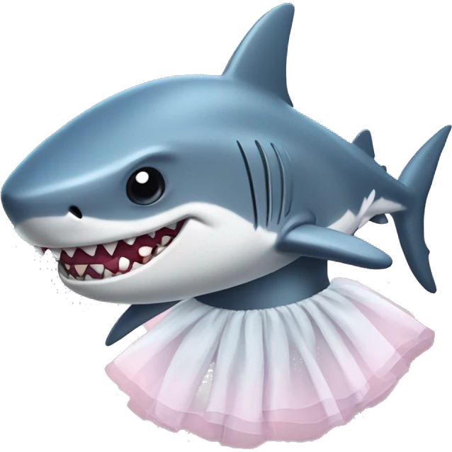 Shark in a tutu emoji