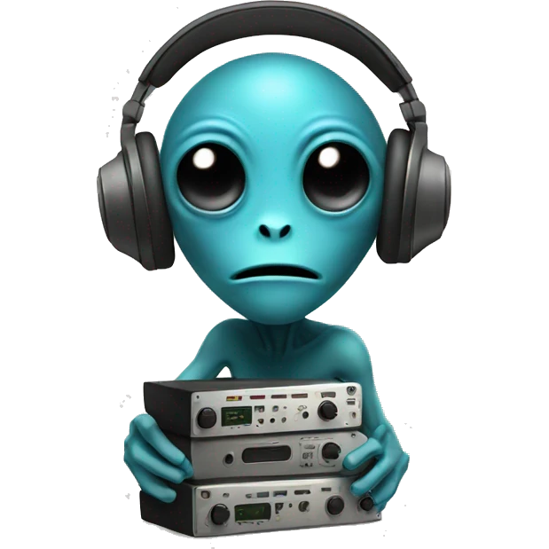 Alien listening to records  emoji