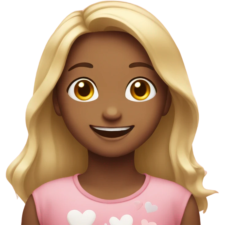 Girl smiling in love with hearts  emoji