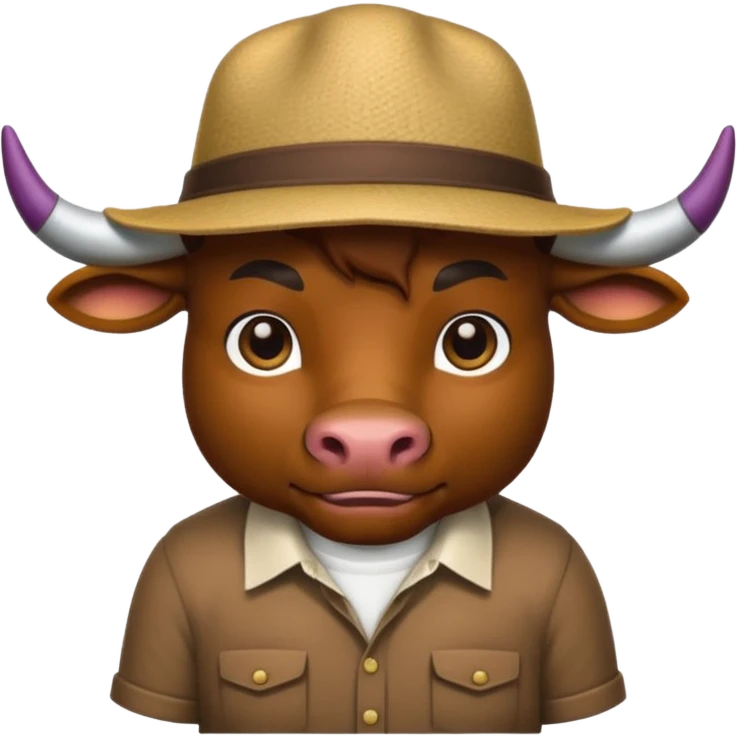 bull with shirt and hat emoji
