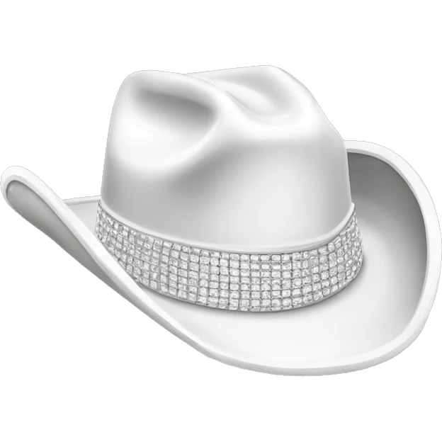 Diamond crusted cowboy hat white emoji