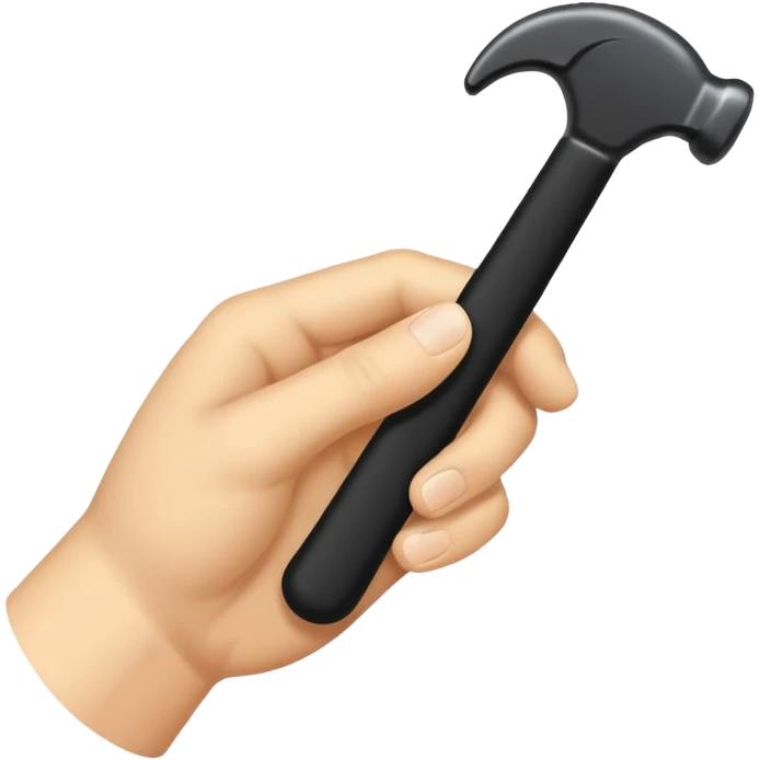a hand with a black handle emoji