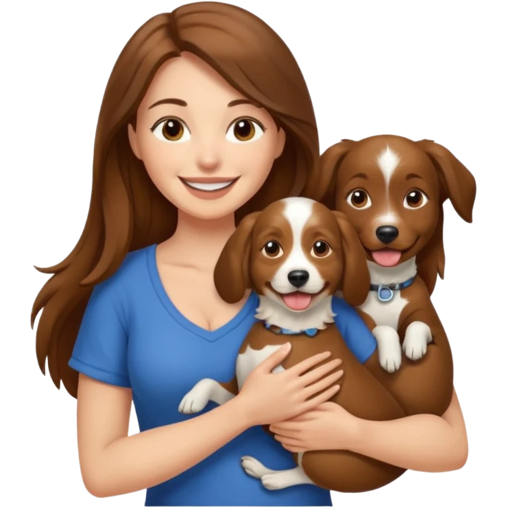 Woman with dogs for boobs emoji