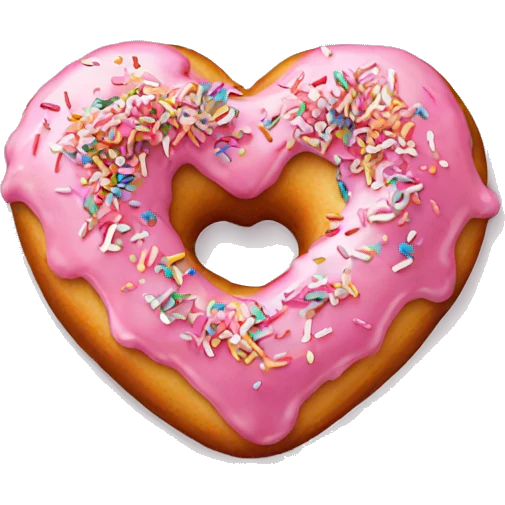 Heart shaped sprinkle doughnut  emoji
