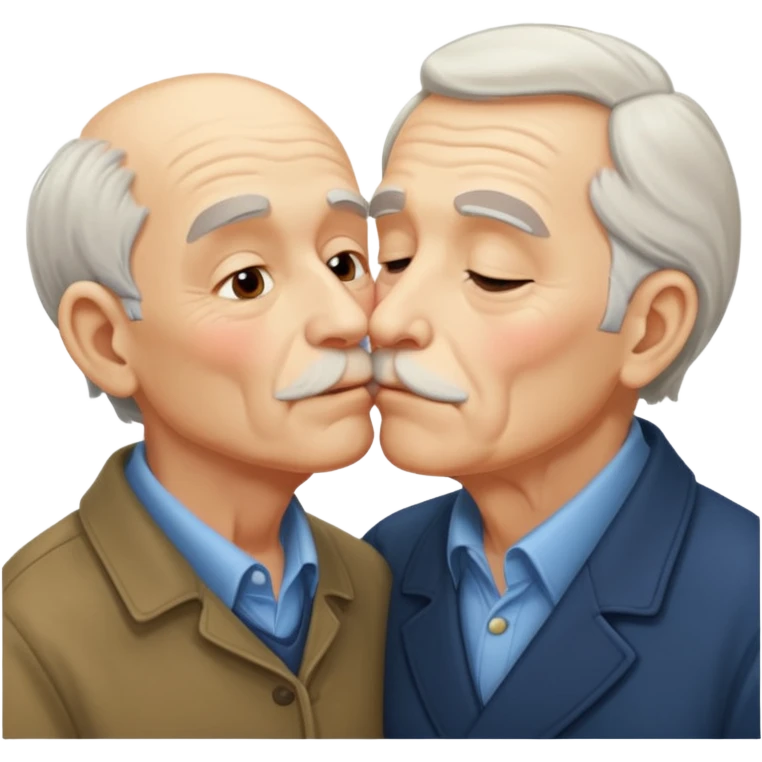 2 old men kissing eachother  emoji