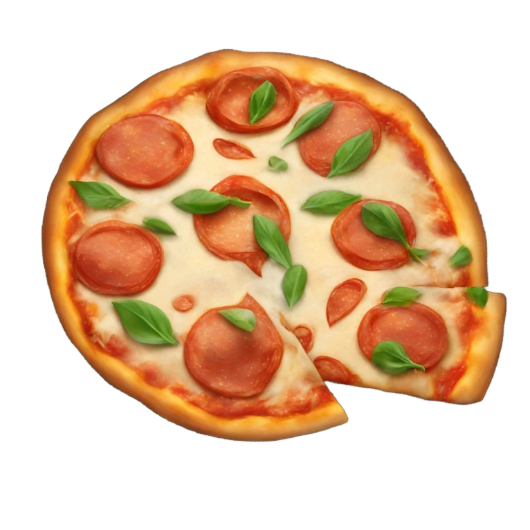 Fresh pizza out of the oven with steam emoji