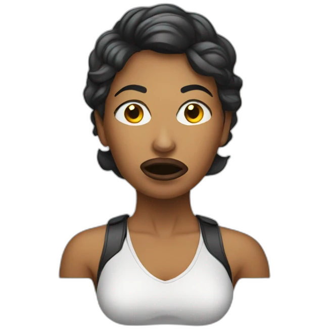 A woman with a ballgag emoji