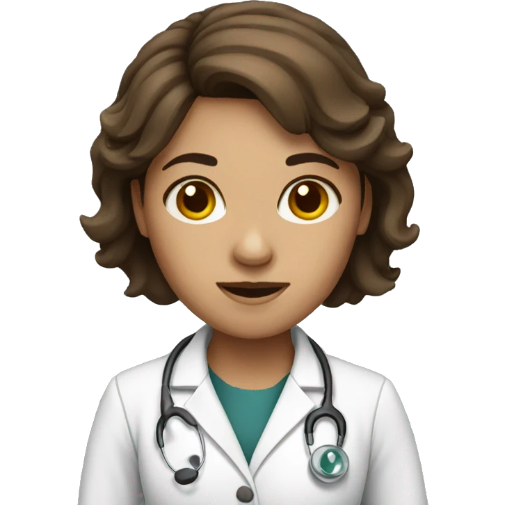 Brown hair women doctor  emoji