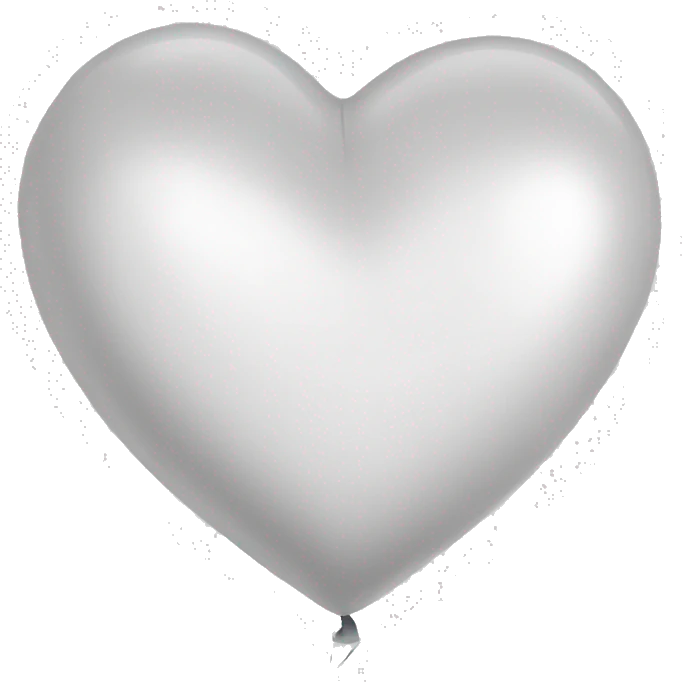 White heart shaped balloons emoji