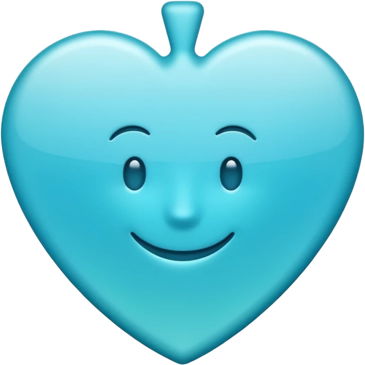 Minimalist blue spade emoji with smooth rounded edges, soft teal-to-cyan gradient, flat vector style, subtle glossy depth, and transparent background. emoji