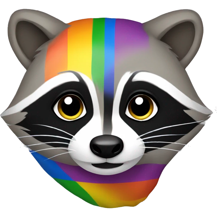Raccoon with an LGBT flag emoji