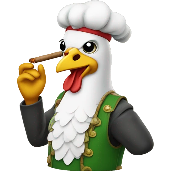 Ja chicken Smoking joint With wearing crocks  emoji