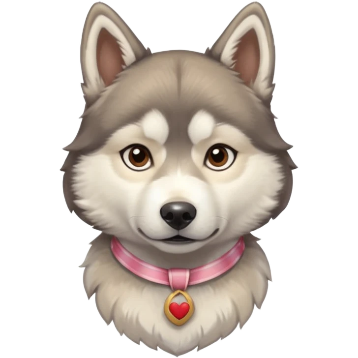 husky with head ribbon and shirt emoji
