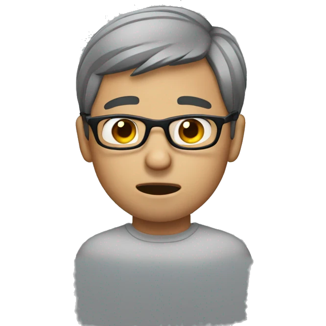 the guy who cries with glasses emoji