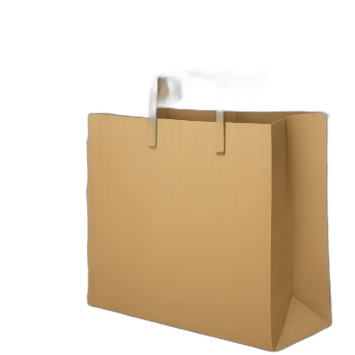 Cardboard bag with white stripes across emoji
