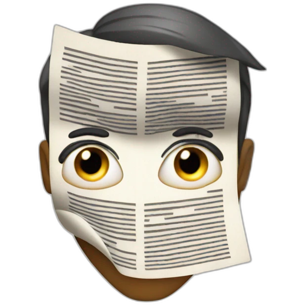 guy holding newspaper infront of face emoji