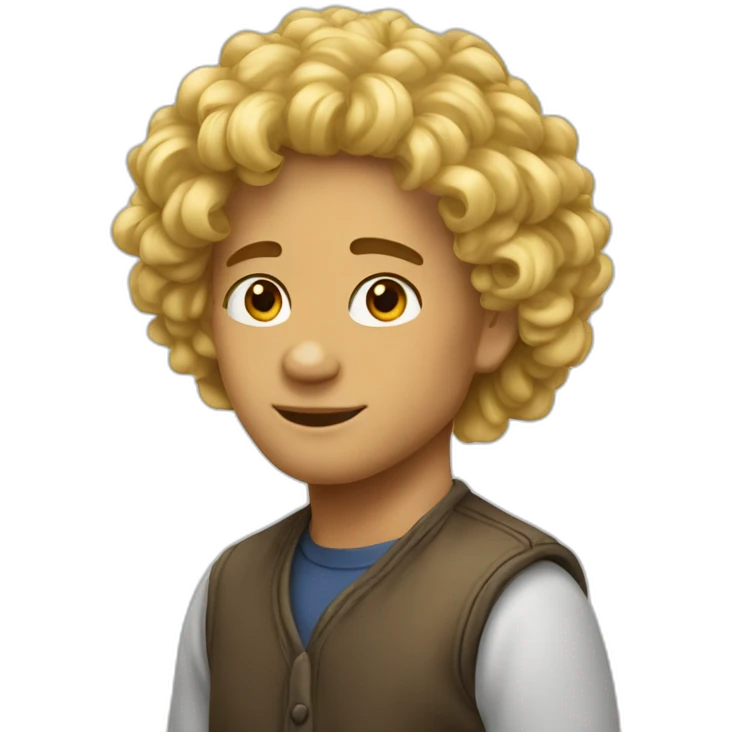 Peteur cheveux bouclés blond emoji