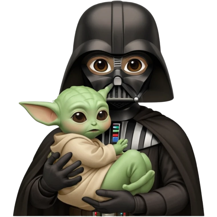 Darth Vader holding baby Yoda emoji
