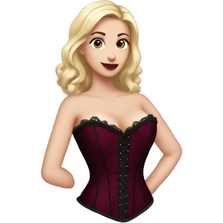 dark burgundy and black lace corset emoji