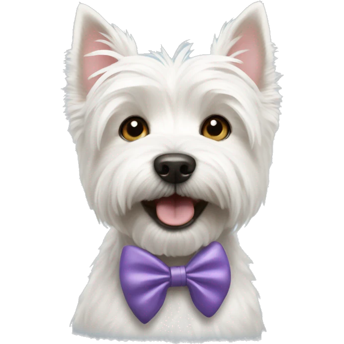 Westie dog with a bow emoji